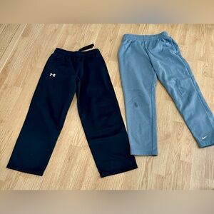 Under Armour & Nike jogging pants boys size medium/large black/grey